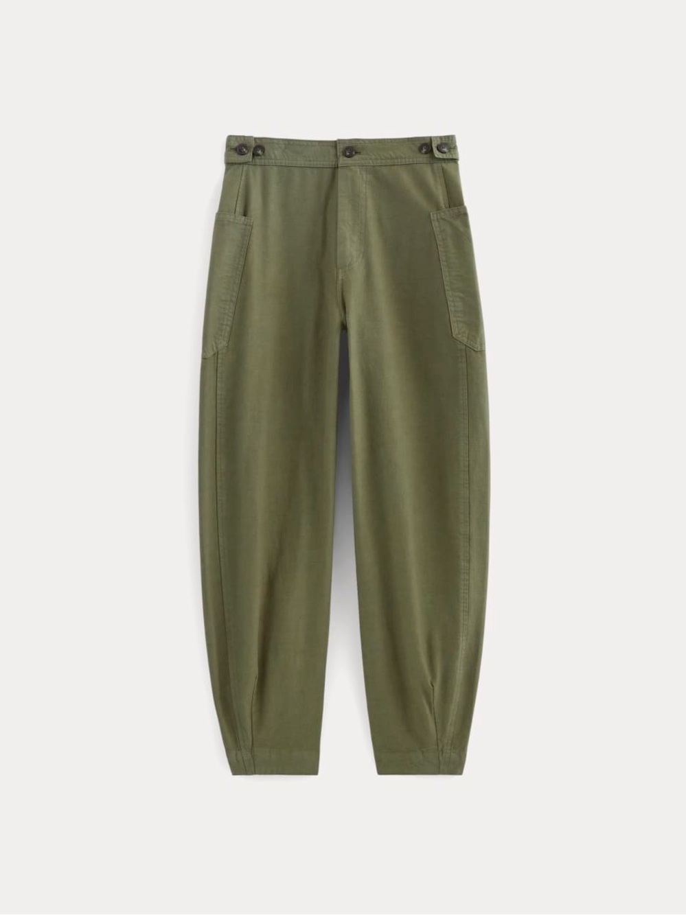 NWT EVERLANE The Fatigue Barrel Pant Kalamata Olive Green Cotton Linen Blend 6 - Picture 4 of 13